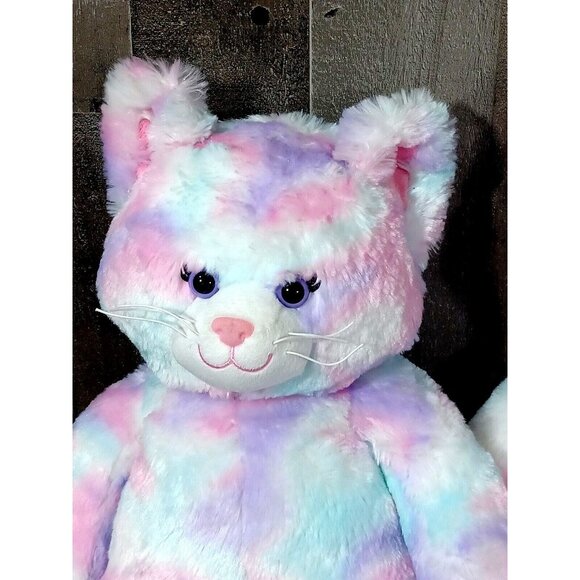 Build-A-Bear Pastel Tie-Dye Meowing Kitty Plush 16" Soft Stuffed Cat Toy - Picture 7 of 8
